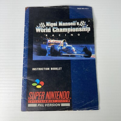 Nigel Mansell s World Championship Racing - Nintendo SNES - AUS - MANUAL ONLY