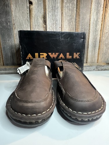 AIRWALK Vintage NOS 90s Y2K Brown Chunky Platform Lug Retro Sandals Sz 8 - Picture 4 of 9