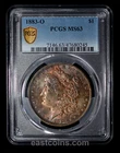 PCGS MS 63 1883-O Morgan Dollar GREAT Toning Obverse and Reverse