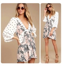 Free People Tallula Mini Dress XS White Floral Boho New Festival Concert