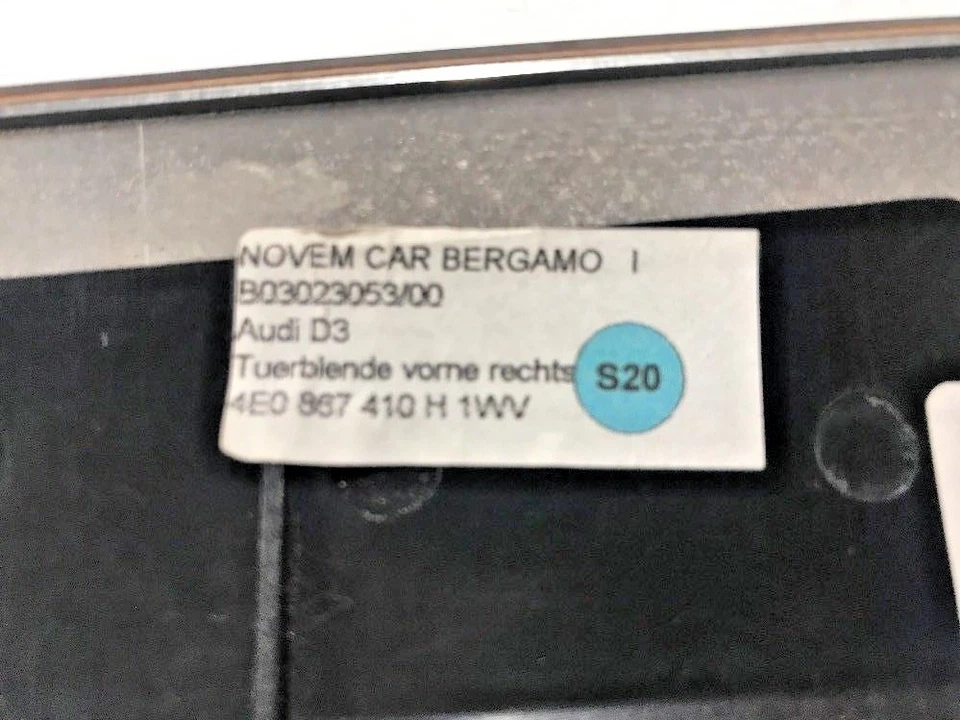 Moldura de madera para puerta delantera derecha OEM 4E0867410 para Audi A8 Quattro 2008-2010 Foto 2 de 4