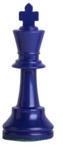 Staunton Single Weight Chess Pieces - Set of 34 Navy Blue & Orange - 4 Queens - Image 2 of 3