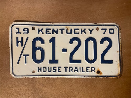 1970 Kentucky License Plate House Trailer # 61-202