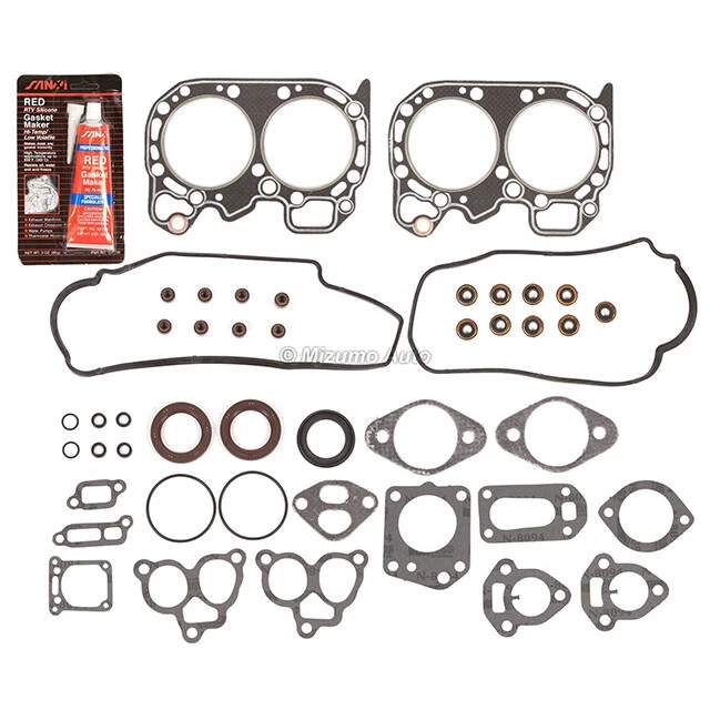 Full Gasket Set Bearings Rings Fit 85-89 Subaru 1800 Loyale XT 1.8L SOHC EA82T - Image 3 of 4