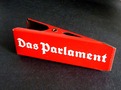 ''THE PARLIAMENT'' Tin Newspaper Clip * Original 1950s Promotional Item