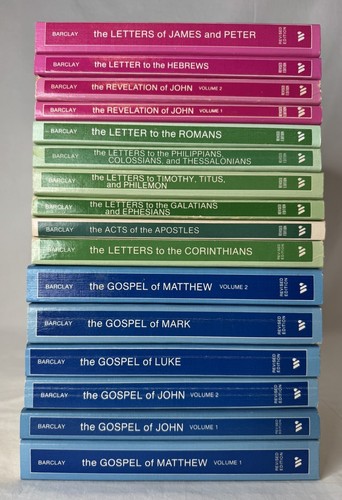 Lot of 16 William Barclay Daily Study Bible Series Commentary PB Books 1975-76