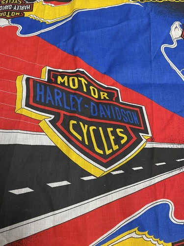 Vintage 90s Harley Davidson Motor Cycles Bandana - Picture 4 of 5