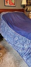 Ralph Lauren 100 Cotton Navy King Duvet Cover Paisley Navy White Side Panels