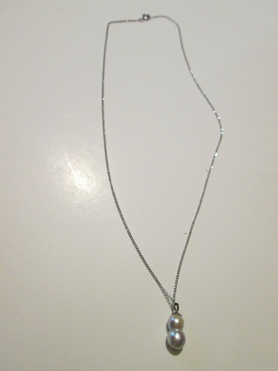 【VINTAGE HOLLYWOOD】Pearl Chain Necklace_VH2478NE002M Elegant Vintage Glass Pearl Necklace With Gold Tone Box