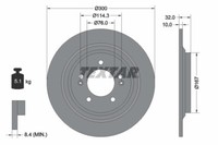 Textar 2X Bremsscheibe Hinten Voll FüR Hyundai Kona OS EV OSE OSI KIA Soul