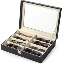 Sunglasses Organizer 8 Slots Multiple Eyeglasses Eyewear Display Case Women Men