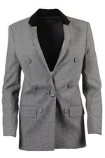 Alexander Wang Houndstooth Wool Blend Blazer Us 0 Uk 4