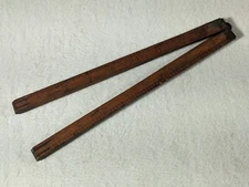 Antique 4-Fold 24-Inch Wood Ruler Chapin Stephens Co. Pat. Dec. 22 1831 ~ 61 1/4