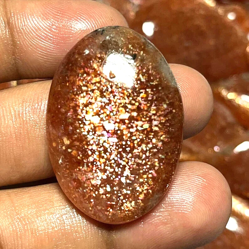 Incrível Lote Atacado de Pedras Preciosas Soltas Cabochão Laranja Natural Não Tratada - Imagem 3 de 4
