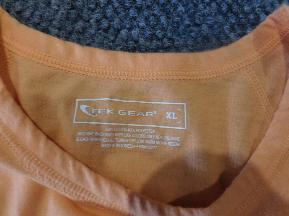 Tek Gear 女式衬衫特大号橙色 T 恤弹力活动 — 第 4/4 张图片