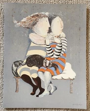 Graciela Rodo Boulanger  Lithograph Sisters And Cat 1976 Etreindre Des Couples