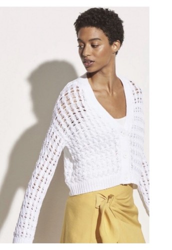 Vince Open Knit Cardigan in Optic White. NWT. Size XL. Retail- $345 | eBay