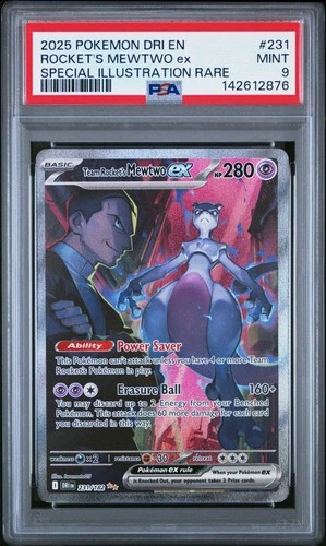 PSA 9 Rocket'S Mewtwo Ex Secret Illustration Rare #231 Destined Rivals 142612876