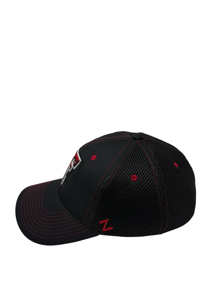Texas Tech TT Red Raiders Zephyr Flex Fit Hat Cap Black Red Adult size Large LG - Image 3 of 4