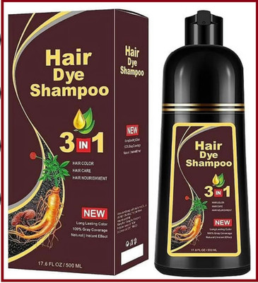Black, Dark Brown, coffee  Hair Dye Shampoo Instant 3 in 1 +100% Grey Coverage