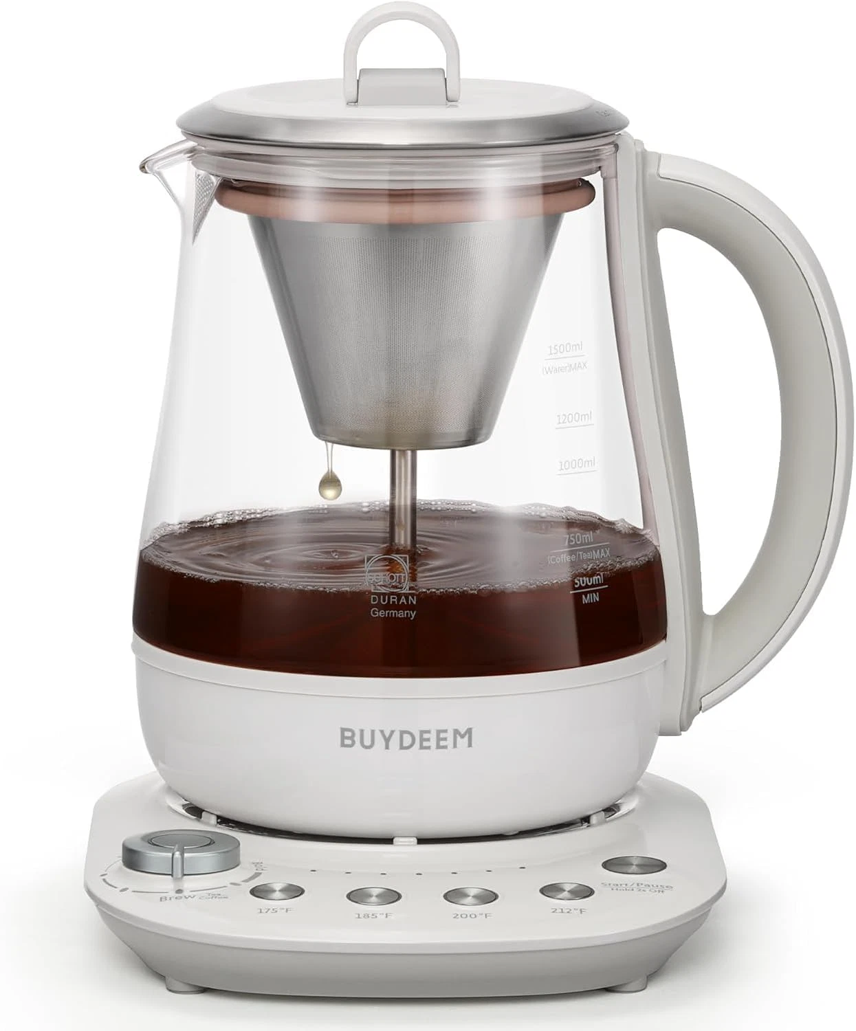 K156 Electric Tea Maker & Kettle, 6 Strengths, 4 Temps, 1.5L Capacity