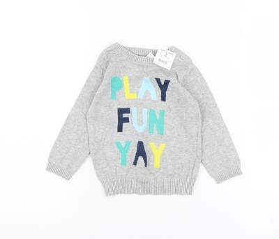 Tiny Little Wonders Unisex Grau Pullover Pulli 12-18 Monate