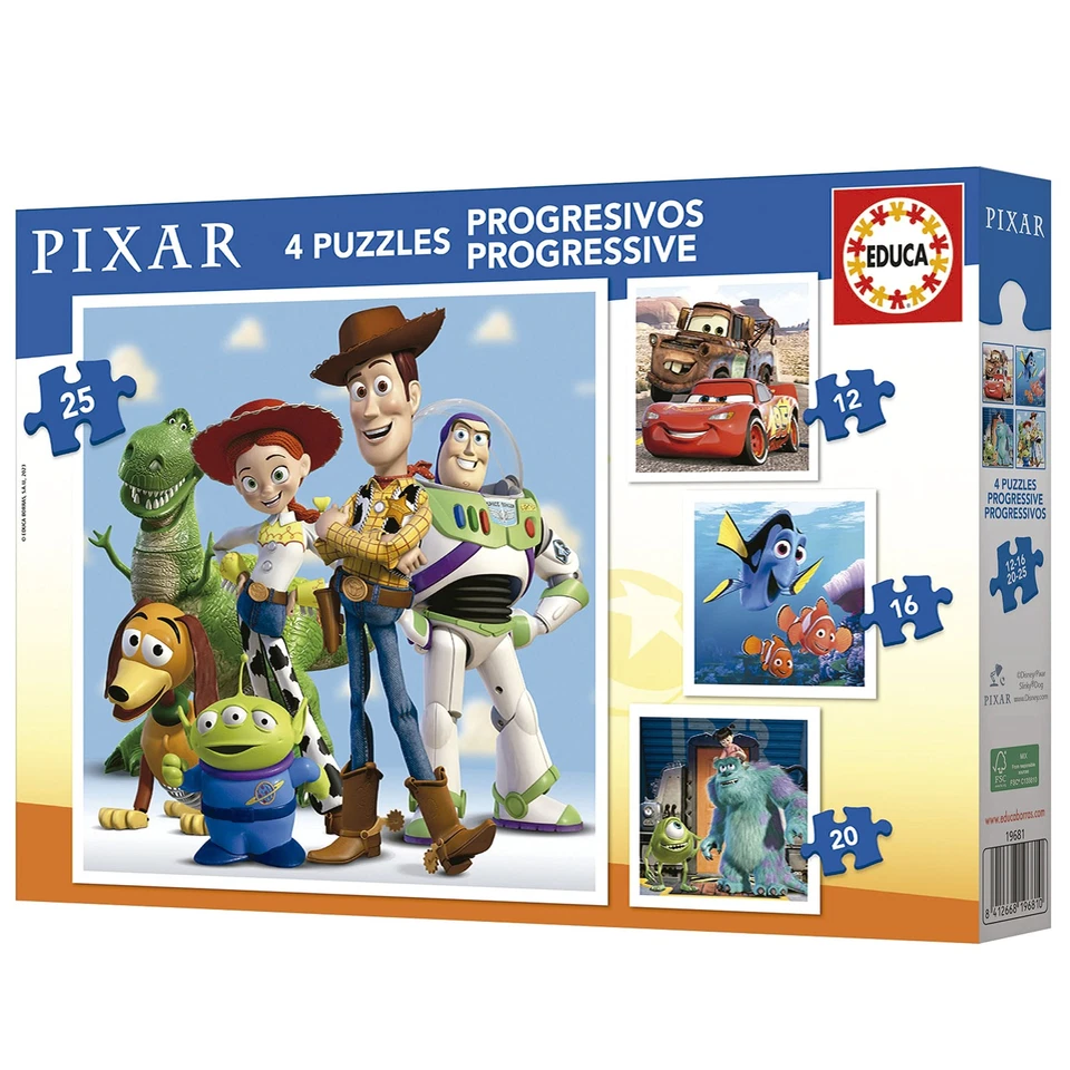 Educa - Puzzle progressivi di cartone per bambini | Disney Pixar. Dimension 5sfy - Immagine 4 di 4