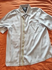 Vintage Nat Nast Silk Bowling Shirt. Medium. Light Blue. Excellent 