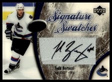 2005-06 UPPER DECK SIGNATURE SWATCHES AUTO Todd Bertuzzi #44