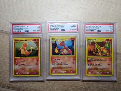ebay charmander pokemon card Pokemon Card PSA 7/8 Charizard Charmander Charmeleon Stormfront 101 102  103/100