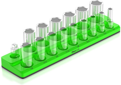 Magnetic Socket Organizer - 1/2-Inch Drive SAE Socket Holder with Strong Magnets