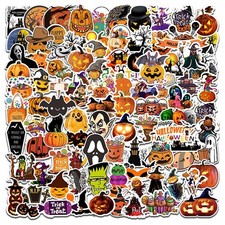 100PCS Non-Repeating Waterproof Vinyl Halloween Stickers Party Supplies
