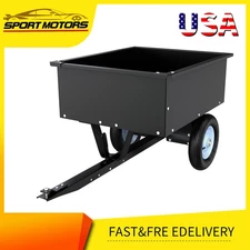 Heavy Duty 350LB Dump Cart for Lawn Tractors & ATVs/UTVs with Durable Wheels