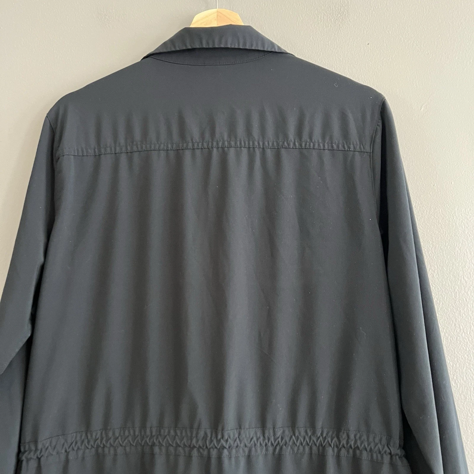 VETEMENTS Athleta Zuma Camicia Abito Performance Coulisse Vita Traspirante Nero Large