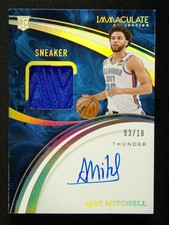 2024-25 Panini Immaculate Ajay Mitchell RC Rookie Sneaker Patch Auto Gold /10