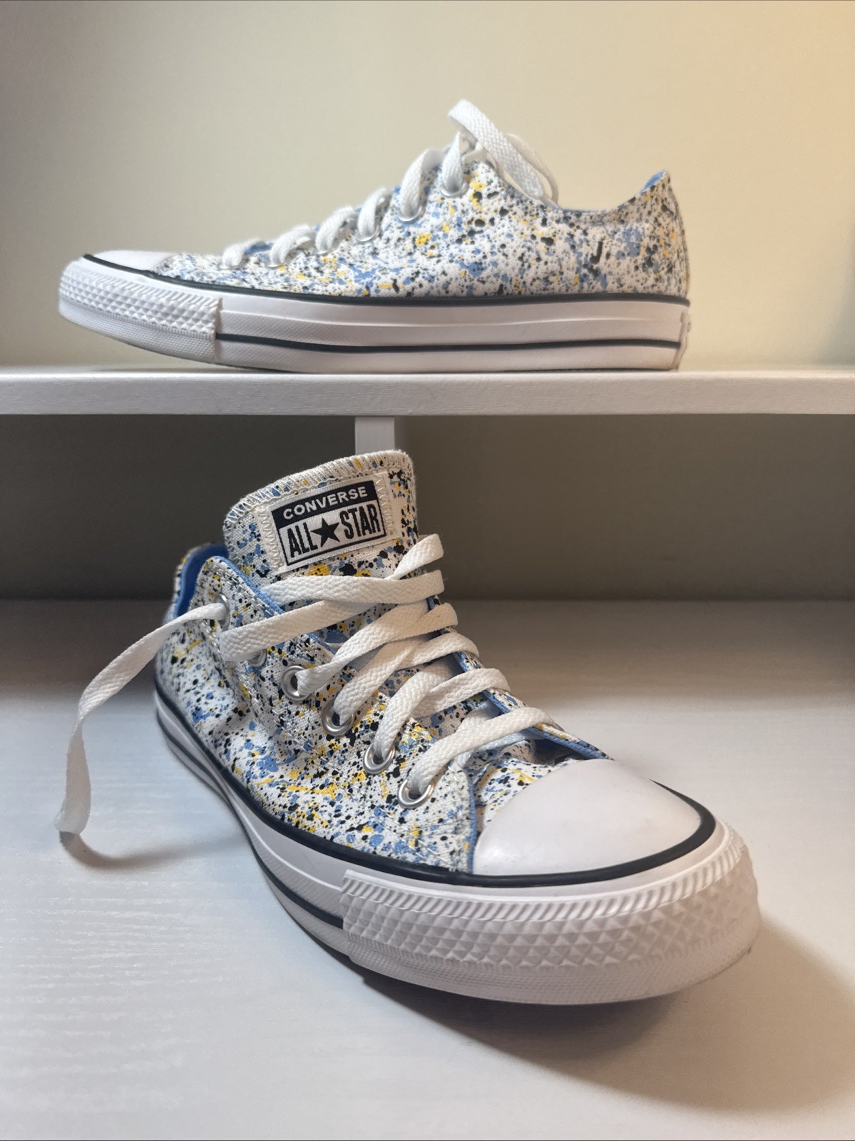 Converse Unisex Chuck Taylor All Star A00469F OX Low Top Shoes White/Yellow/Blue