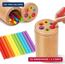Montessori Toys for 1-3 Year Old, Travel Toys for Toddlers Wooden Color Sorting