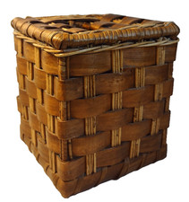 Woven Bamboo Tissue Box Holder Wide Reeds Tropical Beach Cottage Exc. Cond.