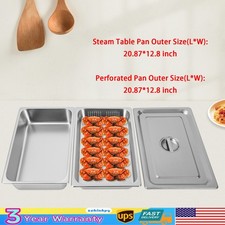 Full Size Perforated Stainless Steel Steam Table Food Pan Deep Hotel Steam Pan