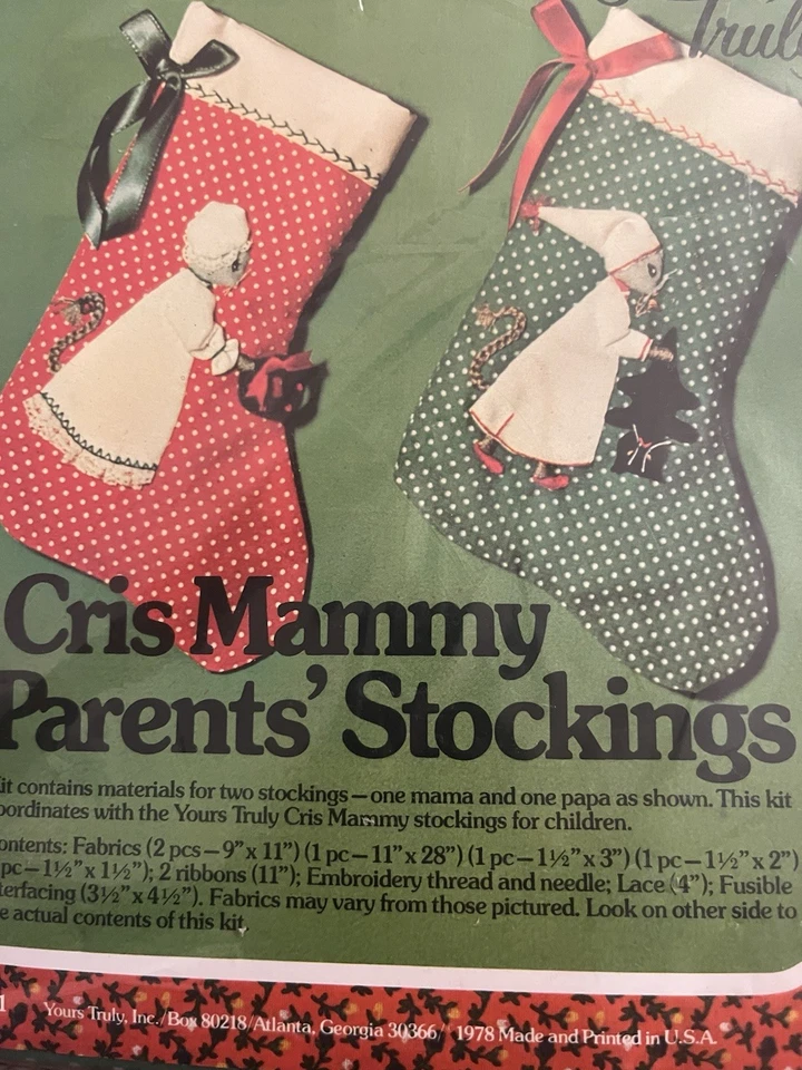 Appliqué Kit Yours Truly Cris Mammy Parents Stockings Christmas Materials - Image 4 of 4