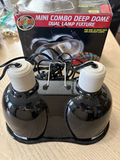 Zoo Med Mini Combo Deep Dome Dual Lamp Fixture for Reptile Enclosures