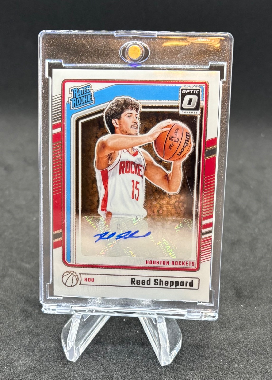 2024-25 Panini Donruss Optic Rated Rookie Signatures Reed Sheppard #302 Auto