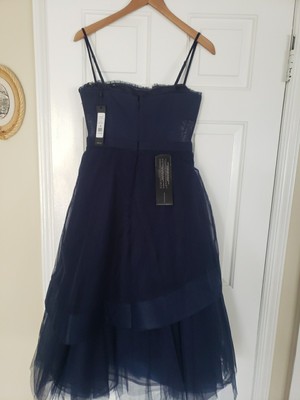 bcbg blue tulle dress Bexley Tulle Midi Dress — Dusty Blue Ruffles main image 1