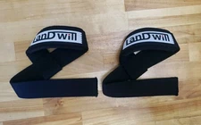 Black Weightlifting Straps Body Building Straps Neoprene Pad 21in X 1.5in