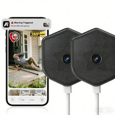 2PCS 2.4G WIFI Window Camera 3MP Indoor Cameras for Home Security Easy Install