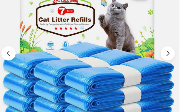 Cat Litter Refill Bags 4 Pack, 100% Odor Lock for Litter Genie Compatibility