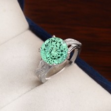 AAA Fine 10x10 MM Green Sapphire Ring, 925 Sterling Silver Ring, Birthday Gift