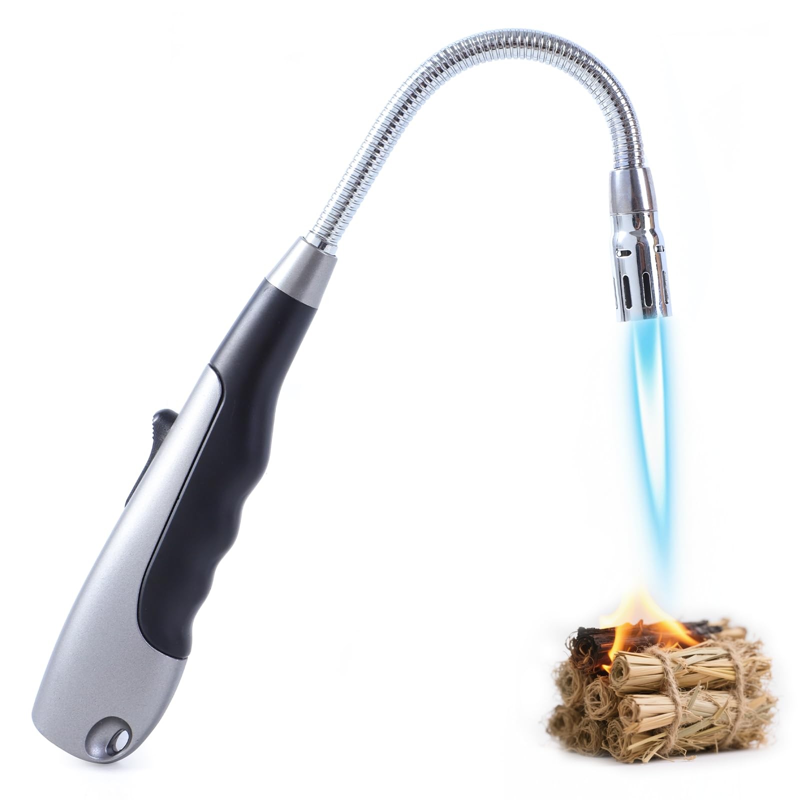 Long Jet Flame Lighter, Refillable Torch, 360&deg; Flexible Nec