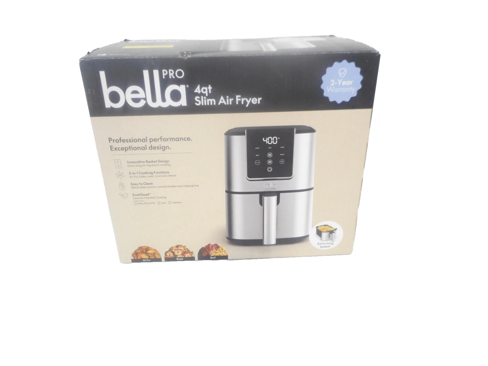 bella PRO - 4-qt. Touchscreen Slim Air Fryer-SILVER
Opens in a new window or tab