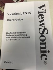 ViewSonic 17GS User's Guide French English and Spanish